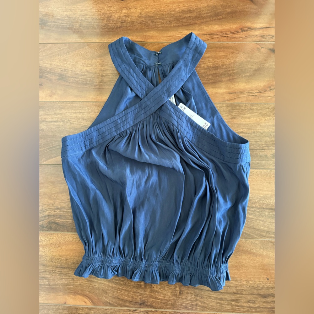Ramy Brook new Navy Blue Isadora Sleeveless Top size Xsmall